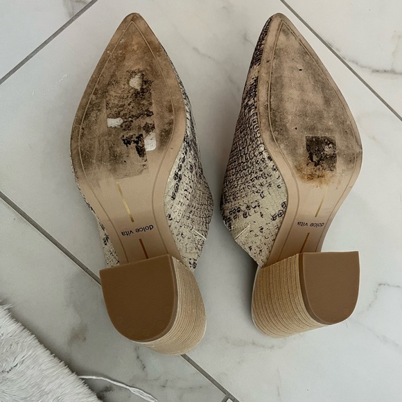 Dolce Vita Ravyn Stacked Heel Mules. Python print, faux leather Size 6.5 - Picture 4 of 4